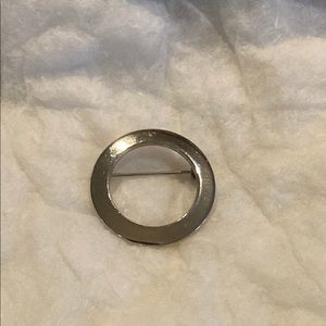 Silver Colored Circle Brooch